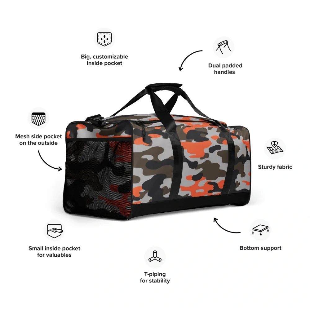 Orange camo duffel bag - Picture 6 of 16